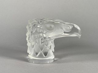 Lalique Tete d'Aigle Molded and Frosted Glass Mascot