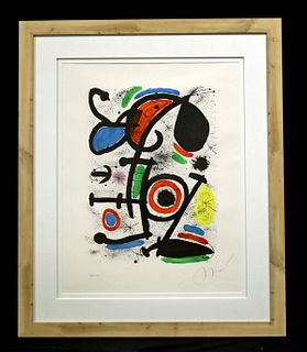 Signed, Numbered Joan Miro Lithograph w/ Custom Framing