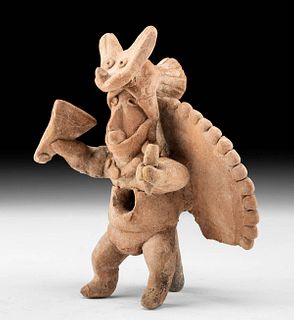 Colima Pottery Warrior Figure w/ Bird Costume