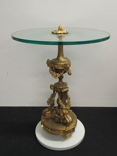 Finest Quality Gilt Bronze And Glass Top Table