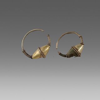 Ancient Byzantine Silver Earrings c.11th cent AD. 