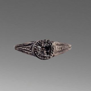 Ancient Byzantine Silver Ring with Bird c.6th-7th cent AD. 