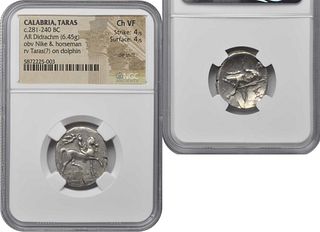 ITALY. Calabria. Tarentum. Silver Nomos (6.45 gms), ca. 272-240 B.C. 