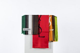 Yves Saint Laurent - Lot of three scarves