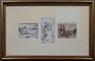 José Serra Porson (Roma, 1828-Barcelona, 1910) "Virgen con Niño y Figuras".