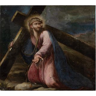 Escuela española del siglo XVII. "Cristo con la cruz a cuestas"