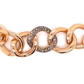18K Link Chain Diamond Bracelet
