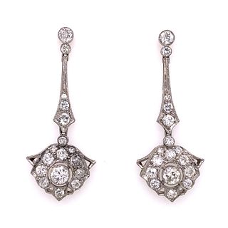 Platinum Diamond Drop Earrings
