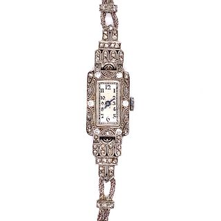 1920' Platinum Diamond Cocktail Watch