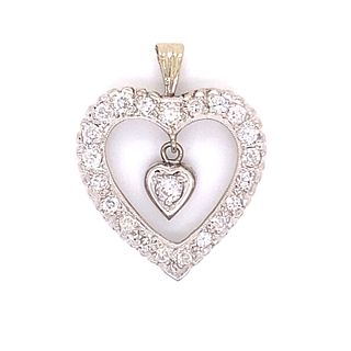 14K Heart Shape Diamond PendantÊ