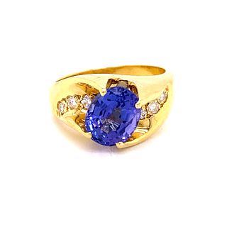 18K Tanzanite Diamond Ring