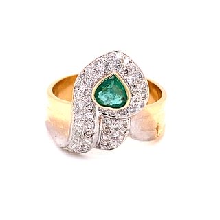 14k Diamond Emerald Snake RingÊ
