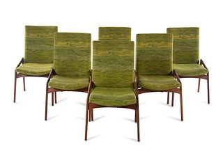 Manner of Adrian Pearsall 
Mid 20th Century
Six Dining Chairs
