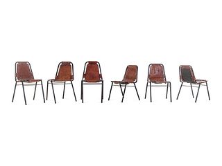 Style of Charlotte Perriand
France, Mid 20th Century
Set of Six Dining Chairs