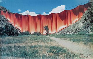 Christo
(Bulgarian, 1935-2020)
Running Fence, Sonoma and Marin Counties, California, 1972-76 and Valley Curtain, Rifle, Colorado, 1970-72