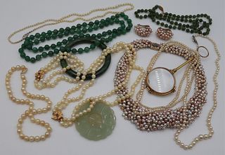 JEWELRY. Assorted Grouping of Pearls, Jade and