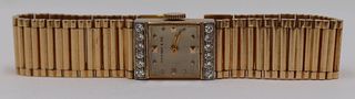 JEWELRY. Tiffany & Co. 14kt Gold and Diamond Watch
