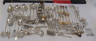 SILVER. Assorted Grouping of Sterling Flatware and