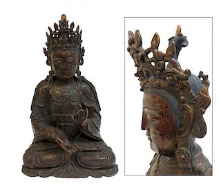 Large Ming Bronze Quan Yin Statue