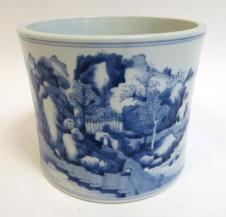 Qing Blue & White Brush Pot