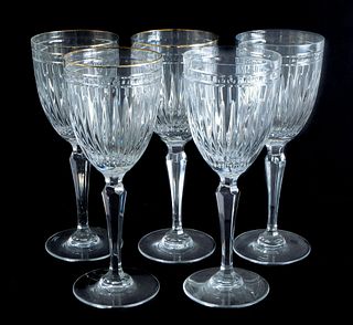 Set, 5 Waterford Crystal Water Goblets Hanover