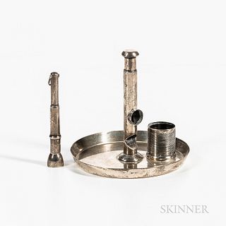 Sterling Silver Cigar Cutter and Cutter on Stand, cutter marked by Sampson Mordan & Co, London, 1914, cutter on stand marked by John Th