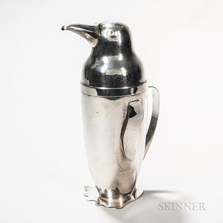 Napier Art Deco Silverplate Penguin Cocktail Shaker.
