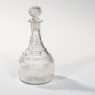 George III Glass Decanter, England, c. 1800, ht. 9 1/2 in. Provenance: James Robinson, Inc., New York.