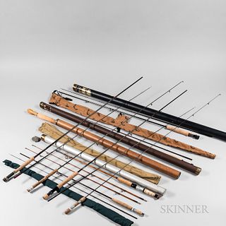Group of Fly Fishing Rods, including examples by Orvis, Powell, and Sage with their original bags and tubes; comprising overall eight r