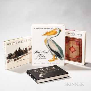 Four Hardcover Bound Books, Audubon's Birds of America, Wyeth at Kuerners, The Oriental Carpet, and Colt.