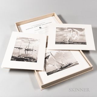 Commemorative Cased Volume of Norman Fortier Photographs, issued by the New Bedford Whaling Museum, in canvas-covered clamshell case.