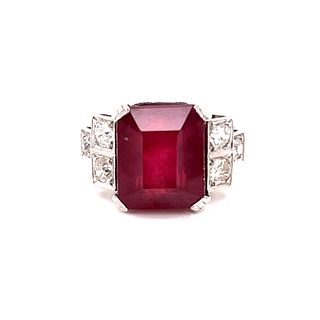 Retro Ruby Diamond Ring