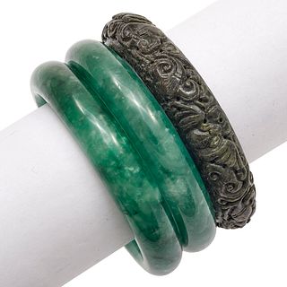 Collection of Jade, Nephrite Bangle Bracelets