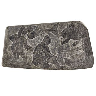 Inuit Serpentine Stone Double-Sided Etching