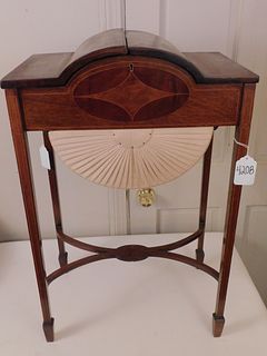 ANTIQUE MAHOGANY SEWING STAND 