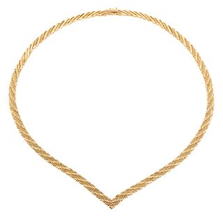 A Geometric Design Woven 14K Necklace