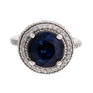 A Statement Sapphire & Diamond Ring in 14K