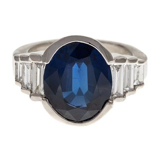 A 9.50 ct Sapphire & Diamond Ring in Platinum