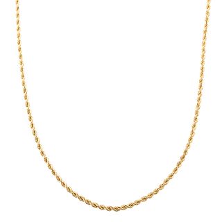 A Long Twisted Rope Link Chain in 14K Yellow Gold