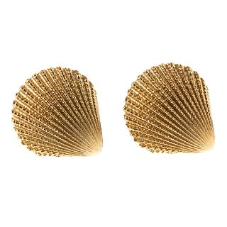 A Pair of Tiffany & Co. Seashell Earrings in 14K