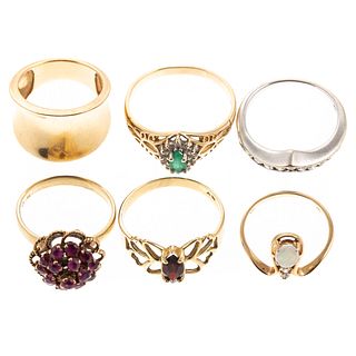 A Collection of Gemstone & Diamond Rings in 14K