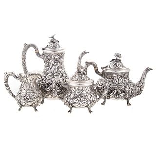 4-Piece Stieff Hand-Chased Sterling Tea/Coffee Service