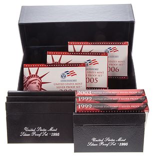 Ten Silver Proof Sets in US Mint Black Box -