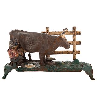 Milking Cow, Cast Iron Mechanical Bank