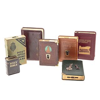 Seven Assorted Book Form Small Coin Banks