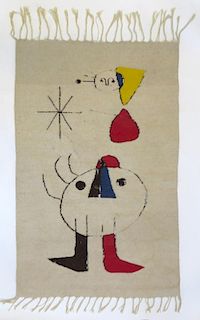 After Joan Miro, Wool Textile Tapestry Rug