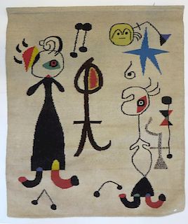 After Joan Miro, Wool Textile Tapestry Rug