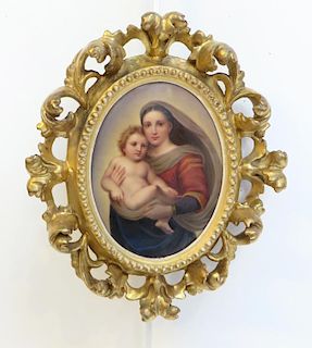 Oval Devotional Madonna And Child
