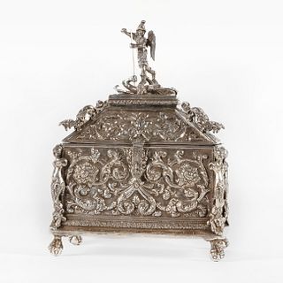 Bolivia, Lidded Silver Chest, 19th Century