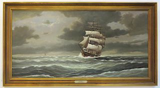 Oil Of Clipper Ship, Jacob Winfried (Amer. 20th C.)
